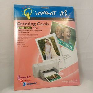 Invent It! Greeting Cards  Gloss Finish Ink Jet 02254-0 10 Cards/ 10 Envelopes